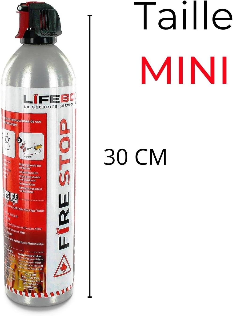Aérosol extincteur Lifebox ultra-réactif pour voiture et maison