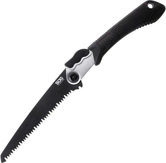 SOG Scie Pliante F10N-CP – Lame Acier Carbone Trempé Ultra-Robuste