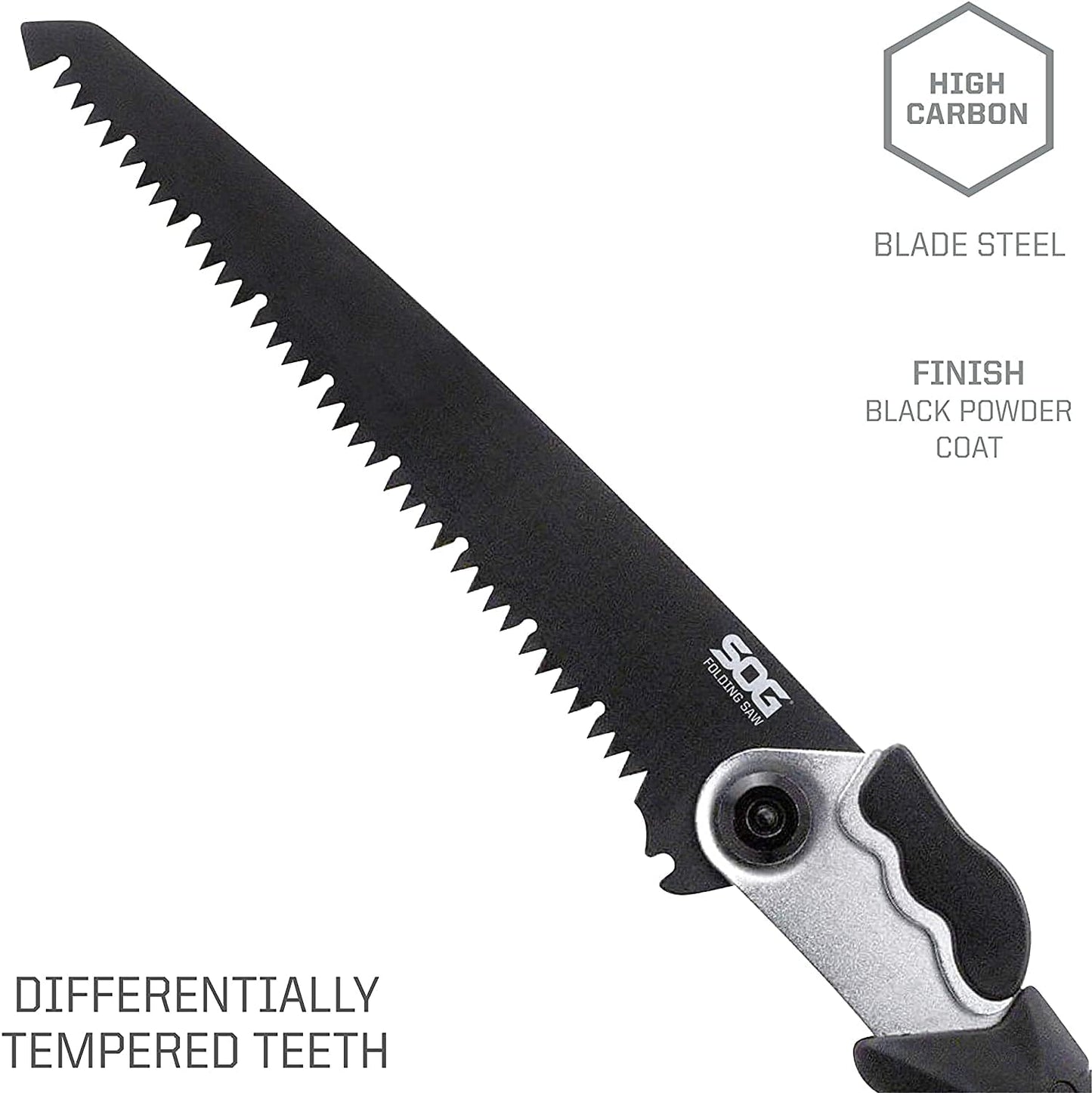 SOG Scie Pliante F10N-CP – Lame Acier Carbone Trempé Ultra-Robuste