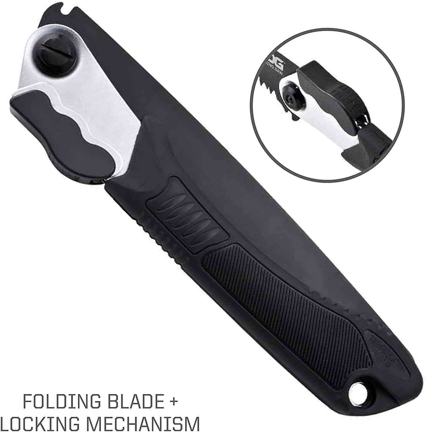 SOG Scie Pliante F10N-CP – Lame Acier Carbone Trempé Ultra-Robuste