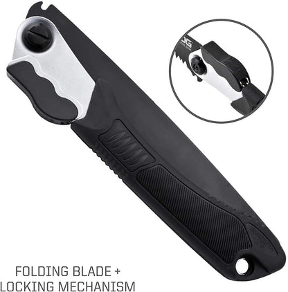 SOG Scie Pliante F10N-CP – Lame Acier Carbone Trempé Ultra-Robuste