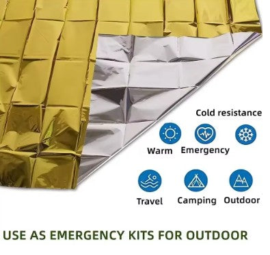 Couverture de survie double face or et argent - Réflexion thermique maximale