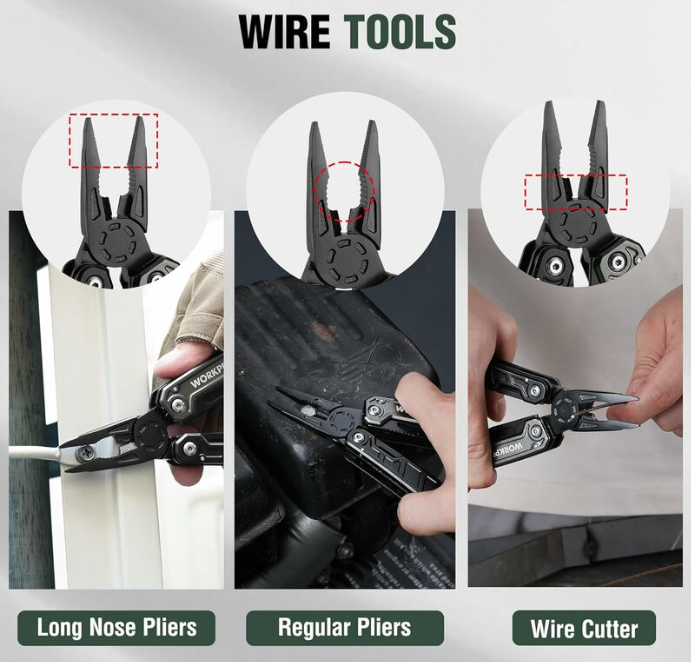 Pince Multifonction WORKPRO 11-en-1 – Compacte, Robuste et Prête à Tout