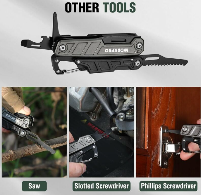 Pince Multifonction WORKPRO 11-en-1 – Compacte, Robuste et Prête à Tout
