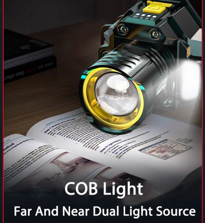 Lampe frontale tactique rechargeable – Détection intelligente & 5 modes
