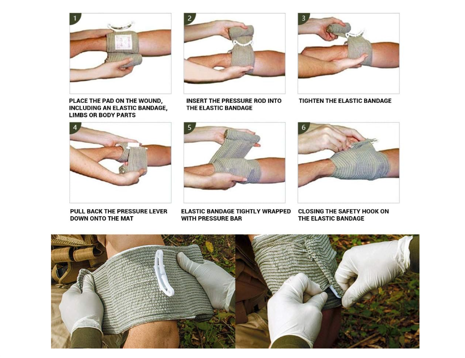 Bandage Hémostatique de Survie -8 pouces (largeur 20.23cm)__Pack de 5 pièces