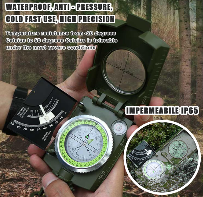 Boussole militaire de survie tactique – Étanche & antichoc - Urban Survival District