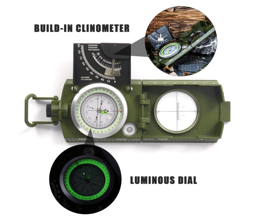 Boussole militaire de survie tactique – Étanche & antichoc - Urban Survival District