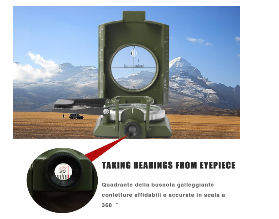 Boussole militaire de survie tactique – Étanche & antichoc - Urban Survival District