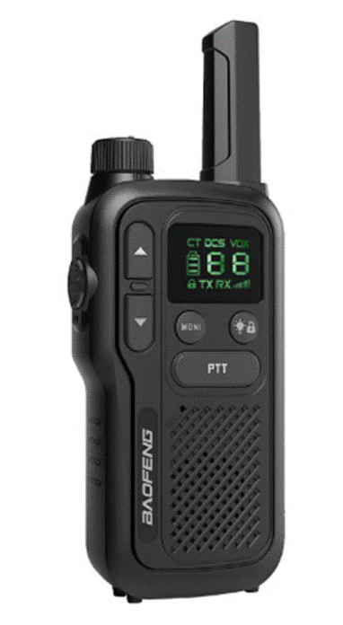 Démonstration animation talkie-walkie Baofeng BF-T18 mini radio portable robuste