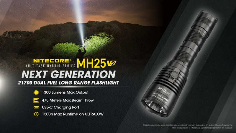 Nitecore MH25 V2 – Lampe Torche Multitask Hybrid Ultra-Robuste 1300 lm