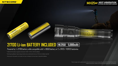 Nitecore MH25 V2 – Lampe Torche Multitask Hybrid Ultra-Robuste 1300 lm