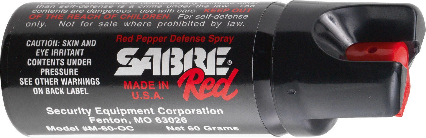 SABRE RED – Magnum 60 (SBM60)  Aérosol de défense professionnel 2-en-1 – Spray au piment + marquage UV