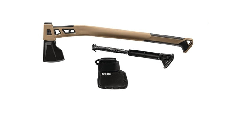 Hache de survie tactique Gerber avec étui noir, idéale pour équipement de survie