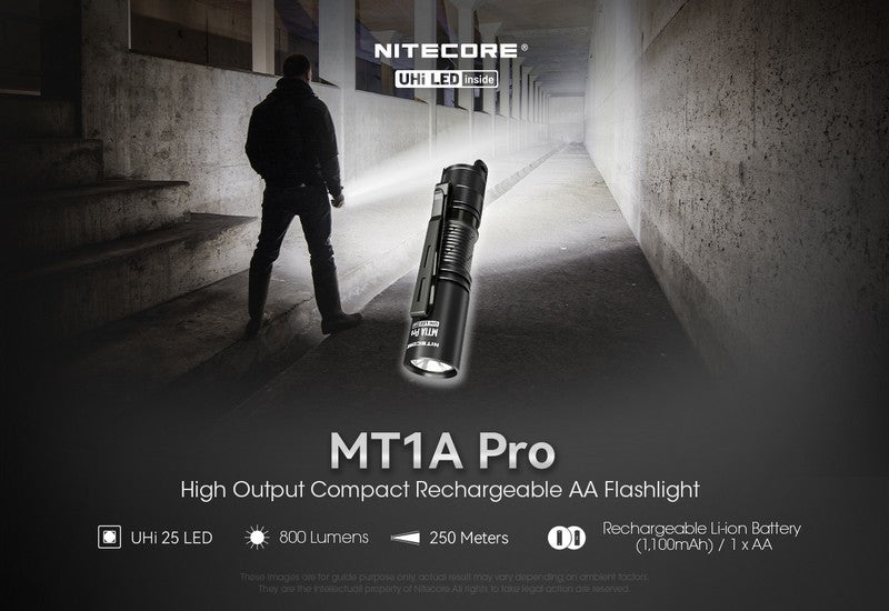 Nitecore MT1A Pro – Lampe Torche Ultra-Compacte 800 lm