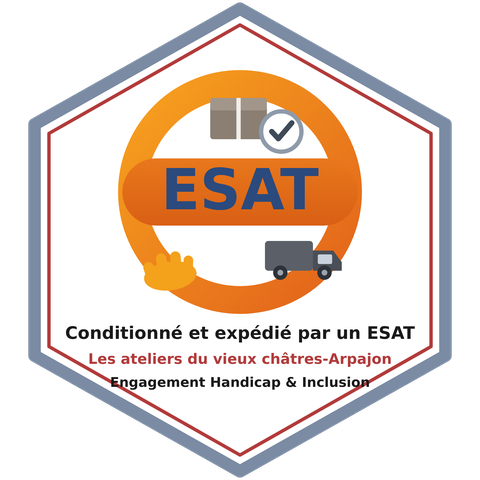 Conditionné et expédié par un ESAT — Les ateliers du vieux châtres, Arpajon